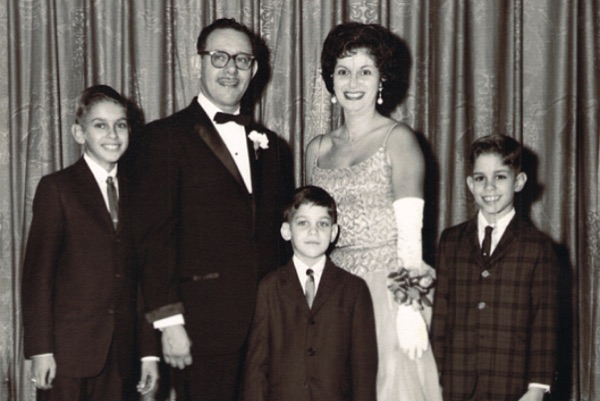 Stan, Manny, Stu, Shirley and Alan Kaufman at Paul & Arlene's wedding, 1962?