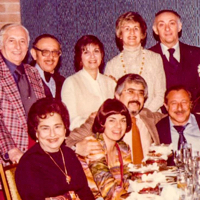 The Spitzers (seated) Sandi Leon Epstein Unk Unk Susie Balbos Nat Bea Schulman (standing) Manny Shirley Kaufman Annette Hy Esther Julie Balbos 70s