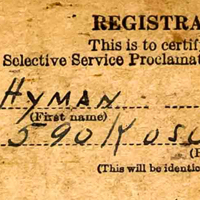 Hy Balbos 1940 Draft Card